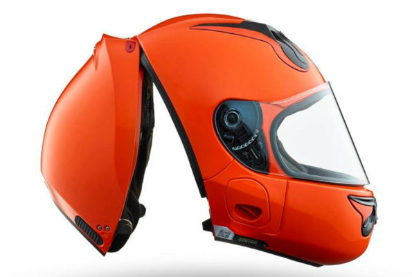 Vozz Revolutionary Strapless Clam-Shell Rear Entry Motorcycle Helmet